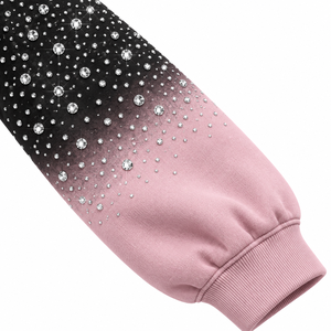 Sweat à capuche zippé personnalisé avec strass, 100% coton molletonné 400g, tricoté, coupe oversize, anti-plis, pour homme, style Y2K, hiver, couleur unie, streetwear - Product Image 3
