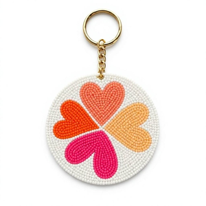 Custom Message Embroidered <b>Key</b> <b>Holder</b> Handmade Couple Gift Keychain Charm Friendship Keepsake Embroidery - Product Image 3