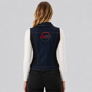 Lightweight Denim Vest Button-Up Sleeveless Jean <b>Women</b> <b>Waistcoat</b> with Timeless Casual Style for Spring, Summer and Outdoor - Product Image 2