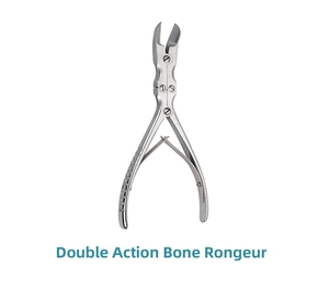 Rongeur de Doble Acción, Cortador de Huesos Quirúrgico Manual, Instrumento Dental de Acero Inoxidable, Juego Dental Plateado para Uso Hospitalario, CE - Product Image 6