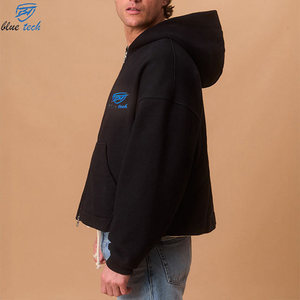 Sudadera con Capucha Bordada para Hombre al por Mayor, Sudadera con Cremallera Completa Oversize, Chaqueta de Invierno de Algodón y Forro Polar con Logotipo Personalizado, Servicios OEM - Product Image 2