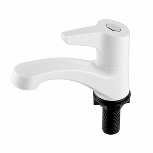 KSN Vietnam KSOM-39T9TC White Cold Water Kitchen Sink Faucet Single Handle High Arc Gooseneck Kitchen <b>Tap</b> - Product Image 5
