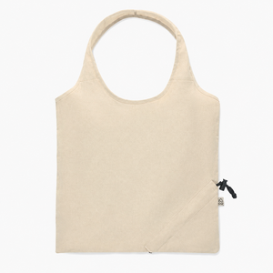 Bolsa de Compras Plegable de Algodón, 130 GSM, Algodón Natural, 40 x 38 cm, Asas de Hombro, Cierre de Cordón, Logotipo Personalizado, Ecológica, Venta al Por Mayor, OEM - Product Image 4