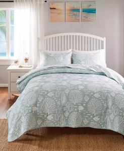 มารีน่าทอ jacquard 2-Pc ย้อนกลับชุดผ้าคลุมเตียง | แฟชั่นสำหรับบ้านสีเขียว - Product Image 1