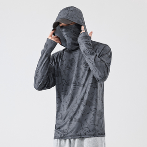 Sudadera con Capucha de Pesca para Hombre, Protección Solar, Azul Rey, Lisa, con Máscara Facial Integrada, UPF 50+, Protección UV, Manga Larga - Product Image 3