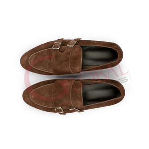 Chaussures habillées en cuir véritable pour hommes, faites à la main, mocassins décontractés à enfiler pour la conduite, chaussures d'affaires en cuir et daim - Product Image 4