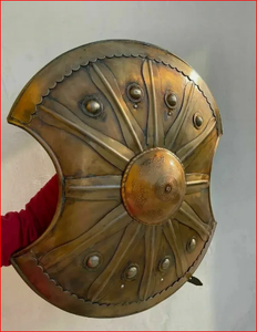 Bouclier médiéval antique de la guerre de Troie, bouclier de chevalier en métal fabriqué à la main - Product Image 2