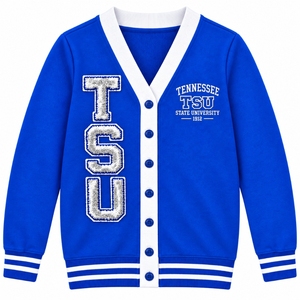 Custom Varsity <b>Cardigan</b> Cotton Sweater Unisex Chenille Embroidery College Style <b>Button</b> Up Streetwear OEM Private Label - Product Image 1