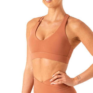 Women's <b>Plus</b> <b>Size</b> Seamless Halter Sports Bra Solid Color High Support Yoga Activewear Set High Waist Shorts Spandex Nylon - Product Image 2
