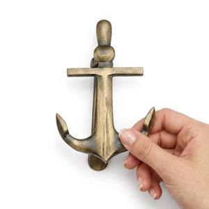 Timbre de puerta de hierro fundido con diseño de ancla, estilo costero tradicional, autoadhesivo, duradero, impermeable y ecológico, accesorio de entrada. - Product Image 5