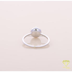 Anillo de compromiso con halo de diamantes cultivados en laboratorio, corte cojín, color rosa, en oro blanco de 14K, anillo de promesa solitario para mujer, joyería fina. - Product Image 3