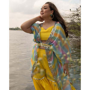 Ensemble en Chiffon Respirant 3 Pièces Jaune Taille XS pour Femmes Asmani - Product Image 6