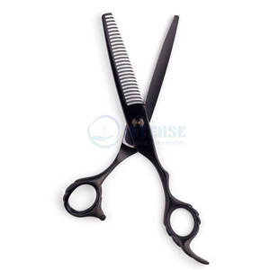 Ensemble de ciseaux à cheveux triple noir mat professionnels en acier inoxydable, outils de coiffure pour salon, fournisseur en gros - Product Image 5