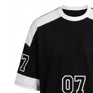 Camiseta Negra de Alta Calidad para Hombre, Estilo Oversize con Hombros Caídos, Algodón Grueso, Logotipo Personalizado, Streetwear Vintage al por Mayor - Product Image 6