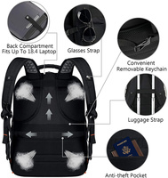 Sac à dos tactique personnalisé pour ordinateur portable de voyage d'affaires 18,4 pouces avec fermeture éclair rayée en polyester imperméable et nylon de haute qualité pour l'extérieur