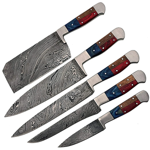 Handmade Damascus Steel Chef <b>Knife</b> Set Wooden <b>Handle</b> Professional Kitchen <b>Knife</b> Set OEM Manufacturer - Product Image 1