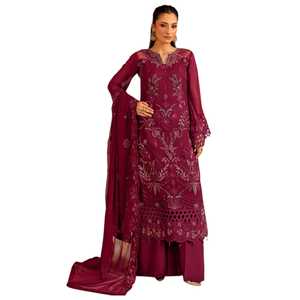 Robes de soirée pakistanaises modernes, tenues de fête, costumes brodés 3 pièces, tailles personnalisées pour femmes, couleurs variées, vente en gros pour mariages et événements festifs - Product Image 1