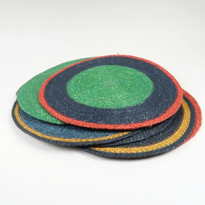 Natural Fiber Braided <b>Round</b> <b>Placemats</b> Handmade Table Decor Bohemian Braided <b>Round</b> <b>Placemat</b> Set Handmade Home Decor Farmhouse - Product Image 5