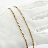 Collier unisexe en or 18 carats de luxe pour usage quotidien, chaîne de mode scintillante, maillons raffinés, accessoire de fiançailles tendance et lisse