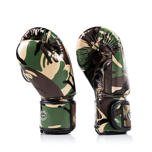 Guantes de Boxeo Fairtex de Alta Resistencia con Diseño de Camuflaje, Cierre de Correa de Cuero Vacuno Original, para Muay Thai y Kickboxing, OEM - Product Image 5