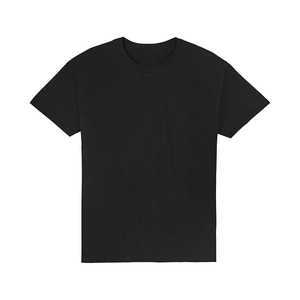 Men's Black Cotton T-<b>Shirt</b> Short Sleeve O-Neck Regular Fit Casual Solid Color Jersey Knitted Blank Design - Product Image 1