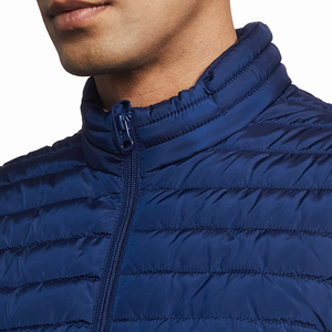 Men's Sleeveless Hooded Puffer <b>Jacket</b> with Stand Collar 100% Nylon High Quality Front Pockets - Product Image 1