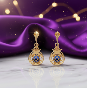 ต่างหูพลอยสีน้ำเงินไฮโดรสุดฮิตปี 2026 ขนาด 5 นิ้ว เงินแท้ 925 ชุบทอง 18K ต่างหูแบบห้อย เหมาะสำหรับงานแต่งงานและงานปาร์ตี้ - Product Image 2