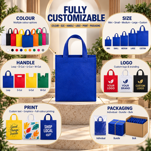 Sacs de courses non tissés de qualité supérieure |   Sacs fourre-tout réutilisables personnalisés avec poignées, écologiques, recyclés, impression de logo, plusieurs couleurs et tailles - Product Image 6
