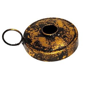 Portavelas de candelita ecológico hecho a mano de hierro dorado antiguo para decoración navideña del hogar - Product Image 1