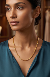 DIVYORO Cadena de oro clásica con textura para mujer - Product Image 3