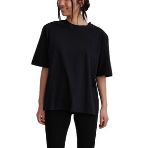 Venta al por mayor tasa de algodón camiseta de las mujeres Casual moda calle deportes camisetas Color sólido algodón logotipo personalizado camiseta de BD - Product Image 5