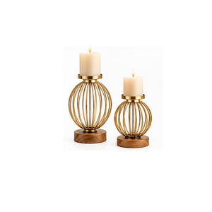 <b>Brass</b> <b>Candlestick</b> Holder Set with Leaf Design for Home Decoration - Product Image 4