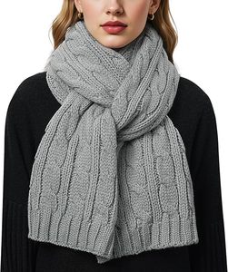 ผ้าพันคอไหมพรมแบบยูนิเซ็กซ์พร้อมสกรีนโลโก้ - ผ้าพันคอไหมพรมสำหรับฤดูหนาวขายส่ง - ผ้าพันคอไหมพรมเนื้อนุ่มแบบริบพร้อมโลโก้สั่งทำจำนวนมาก - Product Image 1