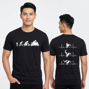 เสื้อยืดผู้ชายทรงปกติ แขนปกติ ผ้าฝ้าย 100% สไตล์ลำลอง พร้อมลายพิมพ์ตามสั่งสำหรับมอเตอร์ไซค์/จักรยานยนต์ - Product Image 5