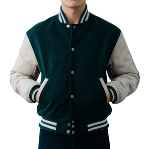 High Quality Custom Unisex Winter Varsity <b>Jacket</b> Embroidery Leather Sleeves <b>Fleece</b> <b>Lining</b> Slim Fit - Product Image 5