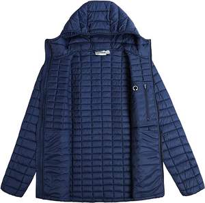 Custom Front Casual Zipper Solid Oversize Breathable Puffer Jacket High Quality Winter Men Outdoor 3D Embossed <b>Polyester</b> <b>Filled</b> - Product Image 6