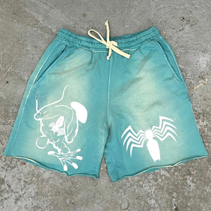 Pantalones Cortos de Lona Personalizados para Hombre, Transpirables, Elásticos, con Logotipo, Lavado Ácido, 5 Pulgadas de Entrepierna, Estilo Casual Urbano, de Alta Calidad - Product Image 1