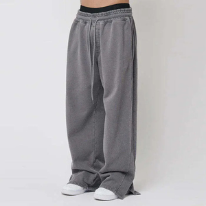 Pantalon de jogging pour homme en polyester délavé à l'acide, avec cordon de serrage et poches, style streetwear, collection 2026 – Vente en gros - Product Image 4