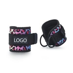 Poids de poignet imprimés léopard colorés avec sangle noire et anneau en D pour l'exercice, équipement de fitness portable - Product Image 1