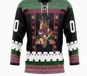 Camiseta de hockey sobre hielo Mario para hombre, cuello en V, manga larga, rojo, azul marino, blanco, poliéster sublimado, ropa deportiva - Product Image 3