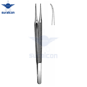 Pinzas de Sutura Microquirúrgicas Curvas de 12 cm / 4-3/4 Pulgadas con Punta Fina de 0.3 mm, Instrumento Microquirúrgico de Acero Inoxidable para Trabajos de Precisión - Product Image 6