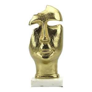 Jaffs Exports JE2127 33.5cm H X 12cm W X 15cm L Abstract Gold Plated Handmade Face Sculpture Contemporary Art Figurine Tabletop - Product Image 1