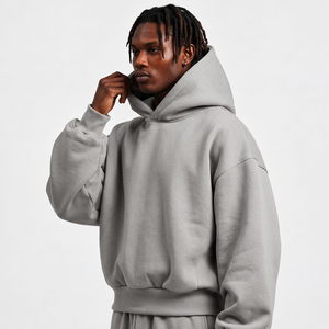 Sweats à capuche vierges en gros, molleton de coton 420 g/m², double couche, avec capuche et poignets côtelés, pour les lancements de marques de mode - Product Image 1