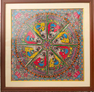 Pintura Madhubani Cultural de Bihar, Lienzo 3D Hecho a Mano, Arte Folclórico, Decoración de Pared, 2493 USD de Ojistha Industries, Jharkhand 2500 - Product Image 2