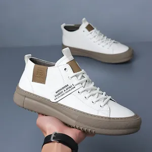 Zapatillas de Moda para Hombre, Zapatos Planos de Cuero, Zapatos con Aumento de Altura, Zapatillas de Hombre con Cordones de Alta Calidad, Zapatillas de Lujo para Hombre 2024 - Product Image 1