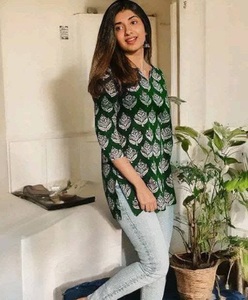 New Trendy Women Casual and Daily Wear Green Printed Rayon <b>Kurti</b> For Women Loose Fit Midi Casual Ethnic Wear India Style - Product Image 1