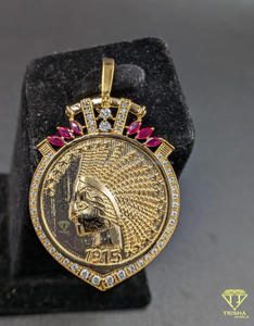 Pendentif de dessin animé serti de diamants avec lettre personnalisée, bijoux hip-hop en diamant de laboratoire, collier statement design - Product Image 5