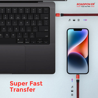 Câble de charge rapide ROADPOWER en nylon tressé et alliage d'aluminium Type-C 60W Super Fast Charging pour appareils Android