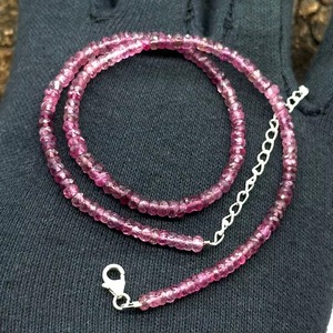 Natural Pink Tourmaline Faceted Rondelle Gemstone Necklace 4MM Pink Tourmaline Choker Necklace Fashion Jewelry For Men Women - Product Image 3