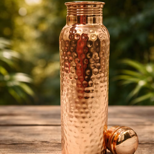 ขวดน้ำทองแดงลายเพชรแบบโบราณ ขนาด 32 ออนซ์ ป้องกันการรั่วซึม ใช้กับเครื่องล้างจานและไมโครเวฟได้ ปรับแต่งได้ - Product Image 1